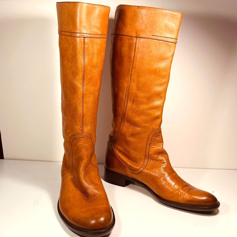 Alberto Fermani Brown Premium Leather Pull on Boots SZ 9-9.5 (40) NEW